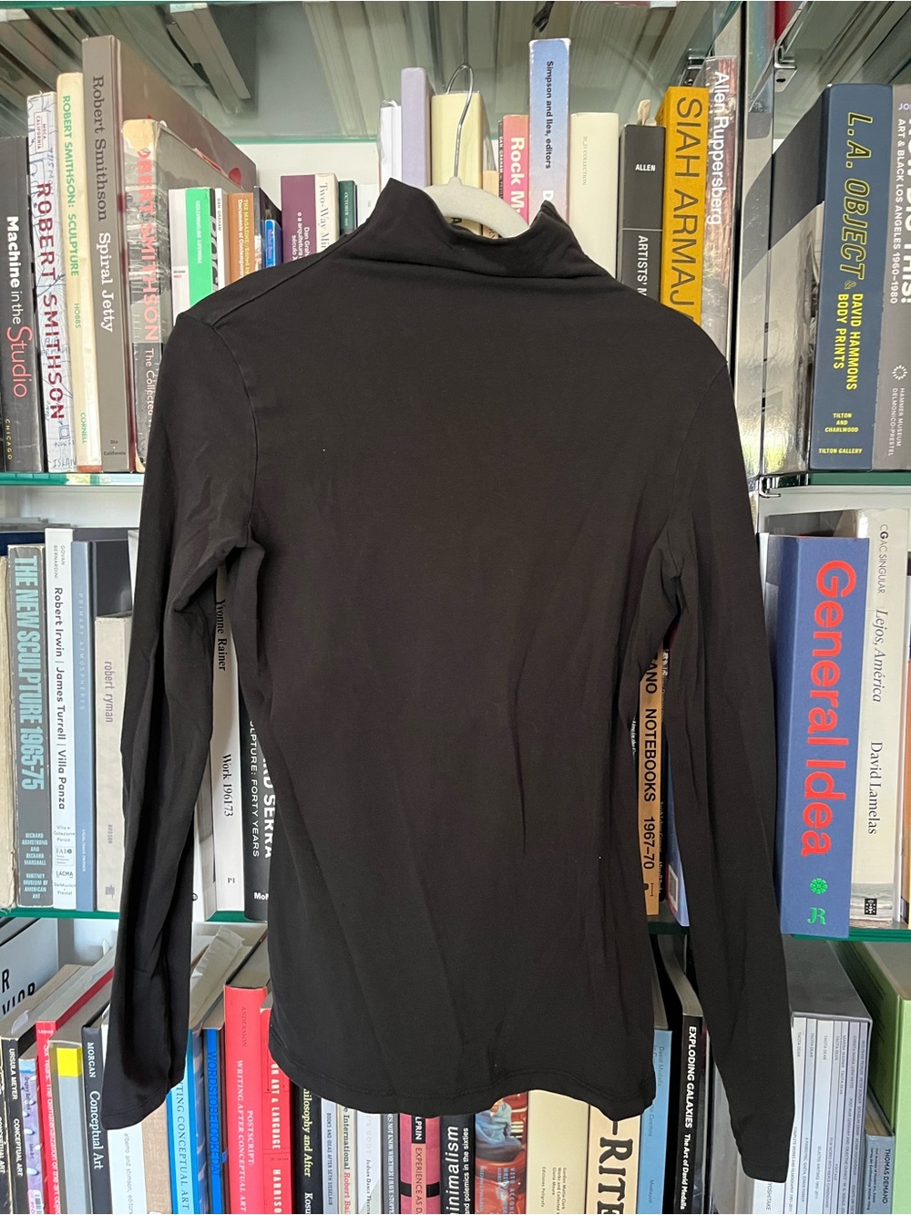 Theory Black Long-Sleeve Mock Neck Shirt